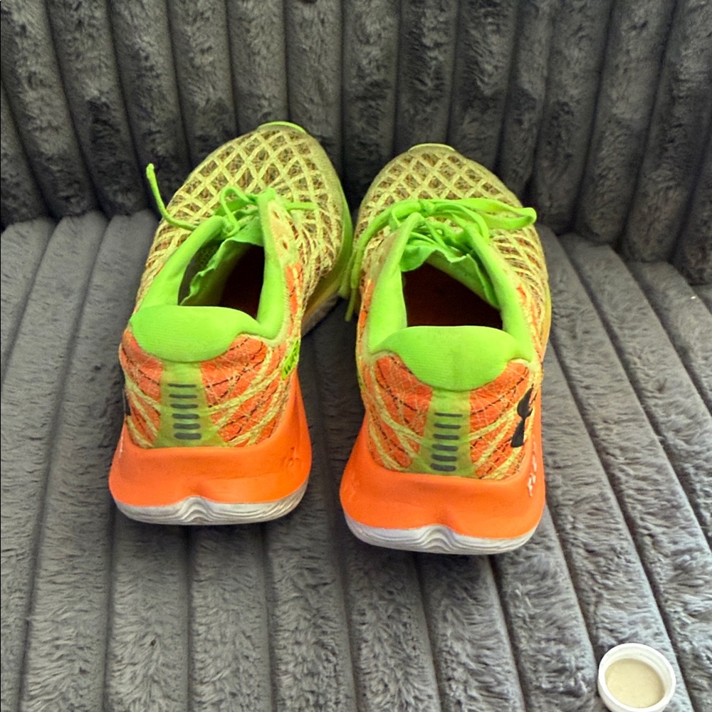 Under Armour Flow Velocity Wind Quirky Lime Blaze Orange Athletic Shoes size 12 - Picture 3 of 10